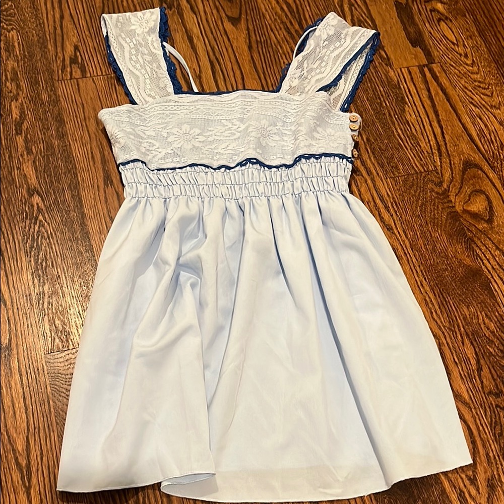 Charming White and Blue Women’s sundress